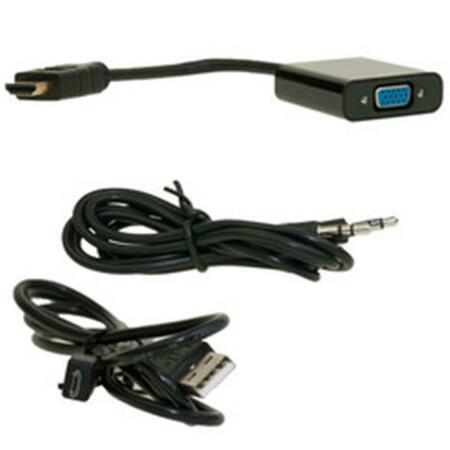 CABLE WHOLESALE 1920 x 1080 HDMI male to VGA female Adapter with Stereo Audio Support 40H1-31410
